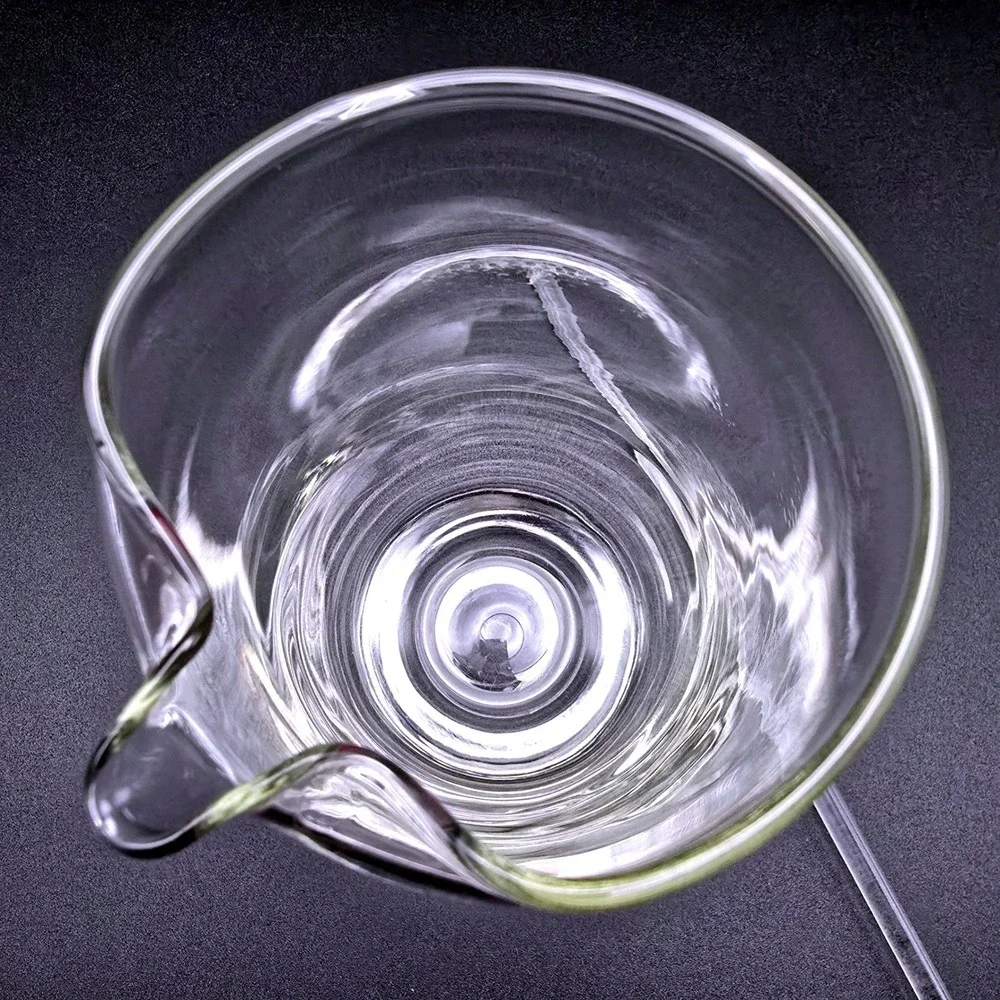 Hand Blown Clear Glass Heart Rim Cocktail Mixing Pitcher with Glass Stir Rod‎
